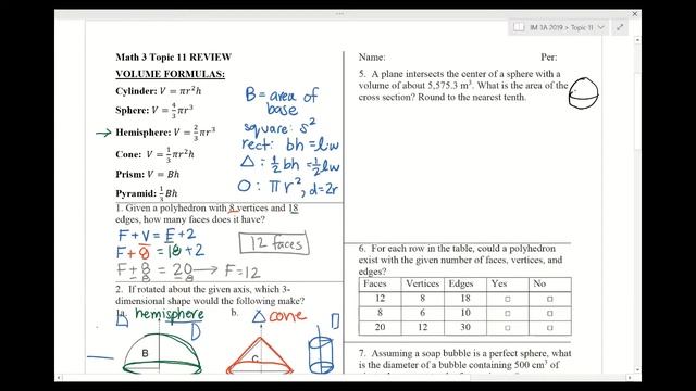 Math 3 - Topic 11 Test Review Part A смотреть онлайн