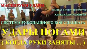 УДАРЫ НОГАМИ , КОГДА РУКАМИ РАБОТАТЬ НЕ ВОЗМОЖНО . Александр Соловьёв . СИСТЕМА РБ СПЕЦНАЗА . Питер