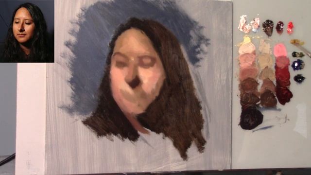 ALLA-PRIMA Portrait Painting Tutorial | REAL TIME (start-finish) смотреть онлайн
