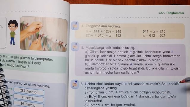 2~sinf Matematika 127~dars /// Tenglamalar