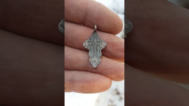 Крест серебро с позолотой