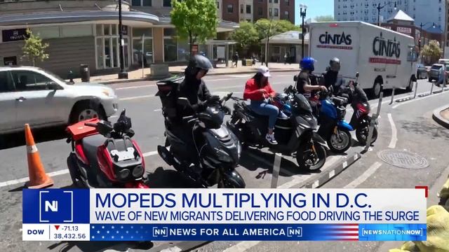 Mopeds surge in DC as migrants turn to food delivery apps for work | NewsNation Now смотреть онлайн