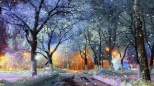 Дорожка в парке зимой. Новогодний футаж. Зимний футаж. Красивый футаж для видео.