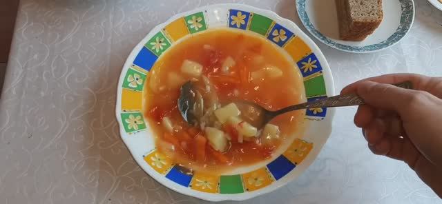 Овощной суп с рисом смотреть онлайн