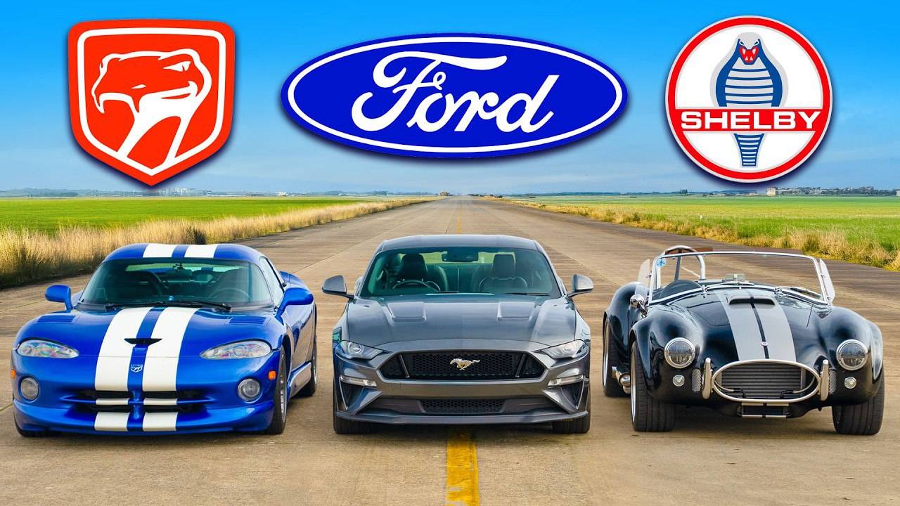 Кто победит в заезде: Dodge Viper или Mustang GT или же Shelby Cobra? смотреть онлайн