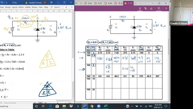 Zener Diode calculation exercises смотреть онлайн