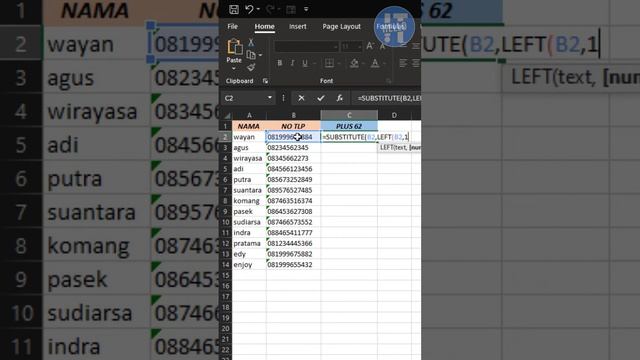 Cara Mengganti Angka 0 di Nomor Telepon Menjadi Angka +62 di Excel смотреть онлайн