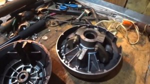 ТО Вариатор Альпина "Буран»Ремонтирую снегоход после покатушки