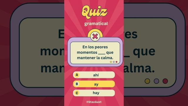 Quiz gramatical: Uso de ay, ahí y hay смотреть онлайн