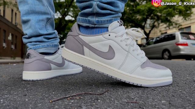 Early On Feet Look 👀 Air Jordan 1 Low OG Atmosphere Grey смотреть онлайн