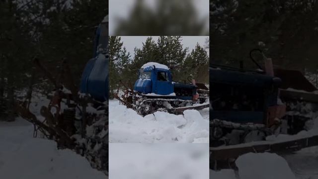 Трактор ДТ-75 незаменимый помощник в уборке снега. #дт75 смотреть онлайн