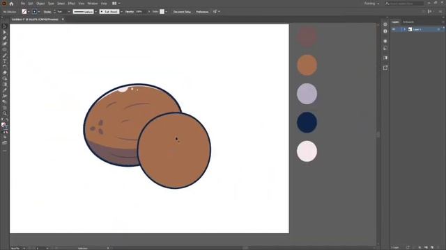 Coconut vector icon design - speed art смотреть онлайн