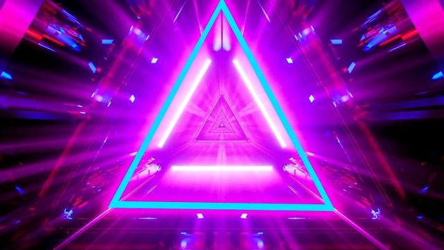Animated neon triangle Tunnel VJ Motion Design Background Video - copyright free, free vj loops 202 смотреть онлайн