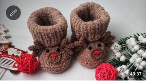 Мастер класс пинетки оленята