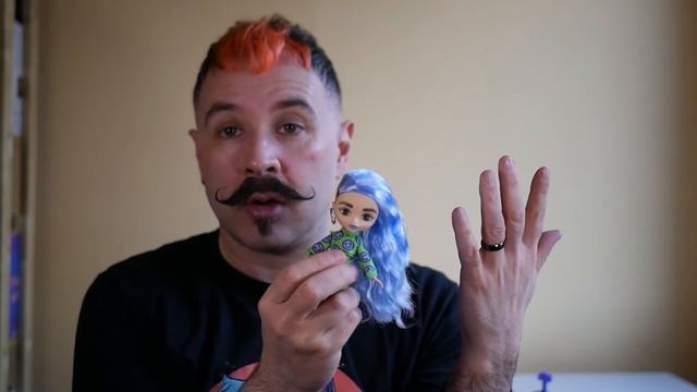 Barbie Extra Mini Unboxing - blue hair, flame sunglasses *ADULT DOLL COLLECTOR* смотреть онлайн