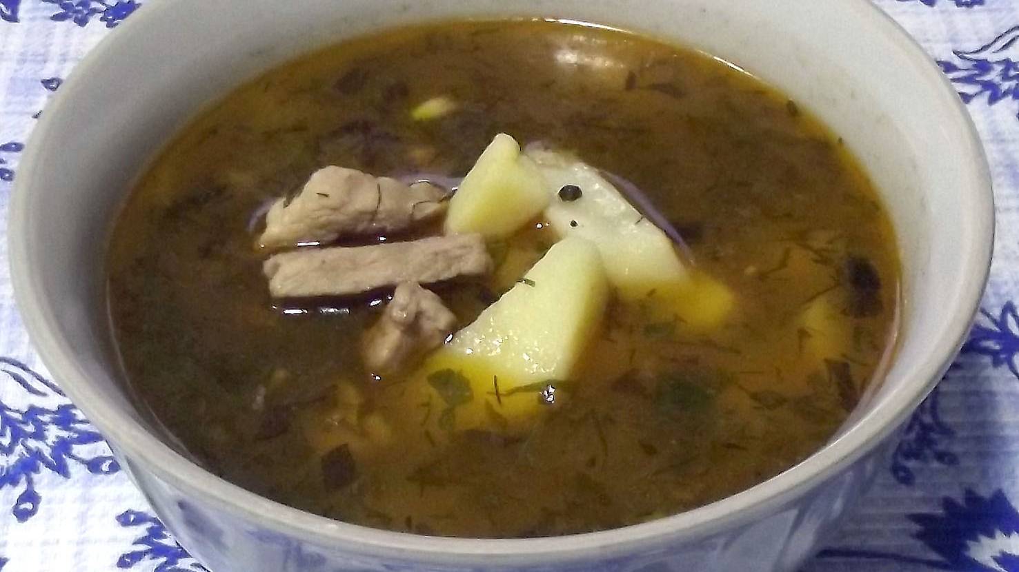 Суп в сковороде и ничего лишнего