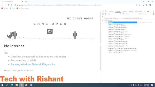 How To Hack Chrome Dino Game | Anyone Can Do It | Tech With Rishant