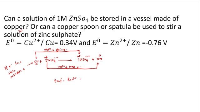 Can a solution of 1M ZnS04 be stored in a vessel made of copper? Important from Electrochemistry 😱😱 смотреть онлайн
