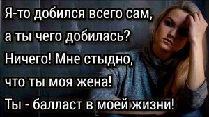 Я добился всего сам, а ты... Мне стыдно, за тебя! Аудио рассказы