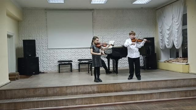 А. Шувалов. "Раздумье" (исполняет дуэт скрипачей: Филин Матвей и Богачук Анна) смотреть онлайн