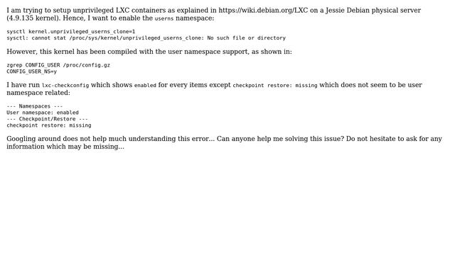DevOps & SysAdmins: unprivileged_userns_clone no such смотреть онлайн