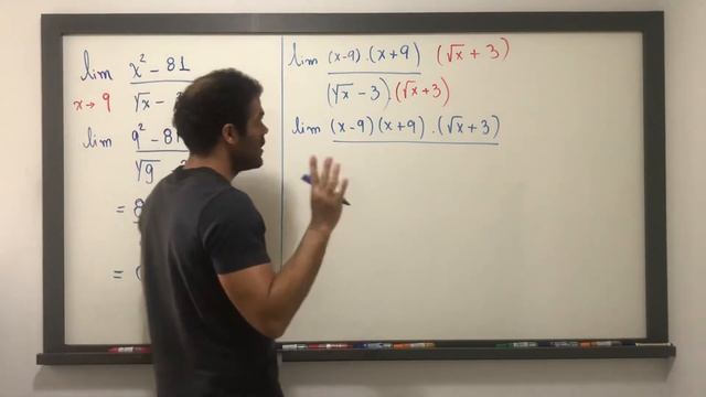 18) Lim (x² - 81 ) / ( raiz(x) - 3 ) quando x tende a 9 смотреть онлайн