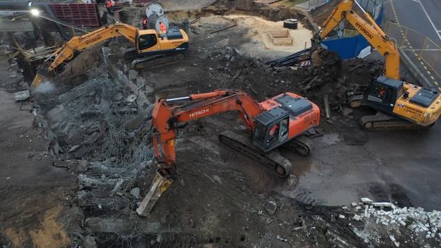 Воронежцам показали, как разбирают виадук у «Работницы»
