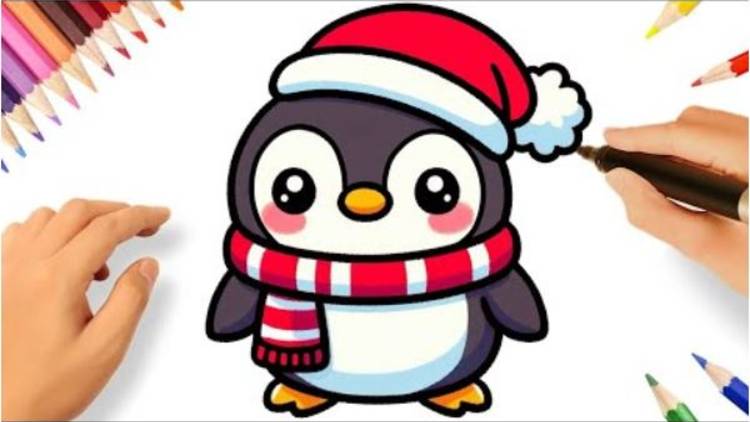 КАК ЛЕГКО НАРИСОВАТЬ МИЛОГО ПИНГВИНА 🐧❤️ смотреть онлайн