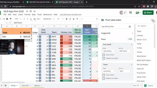 MLB Algorithm takes on Sides vs the Professor 7-5-22 смотреть онлайн
