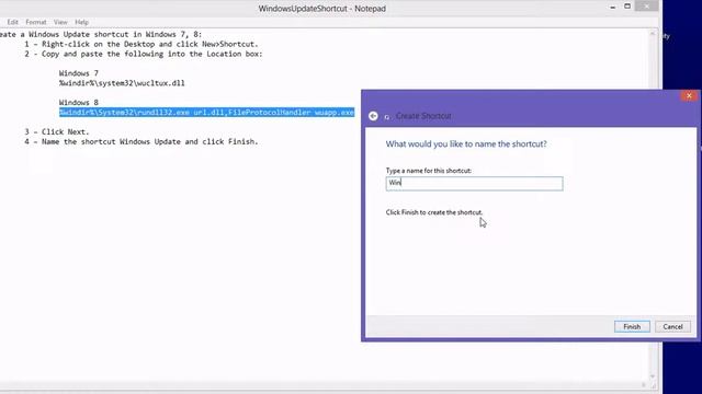 Windows 8:Create Update shortcut смотреть онлайн