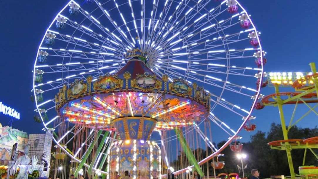 Луна-парк в Ларнаке на Финикудес. Аттракционы в Ларнаке для всей семьи. Кипр зимой. смотреть онлайн