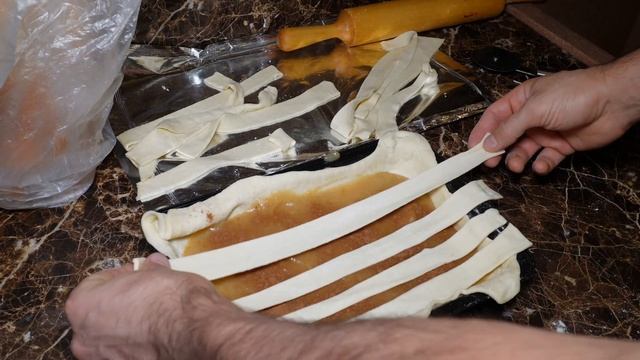 Яблочный пирог из слоеного теста! простой и вкусный #рецепт смотреть онлайн