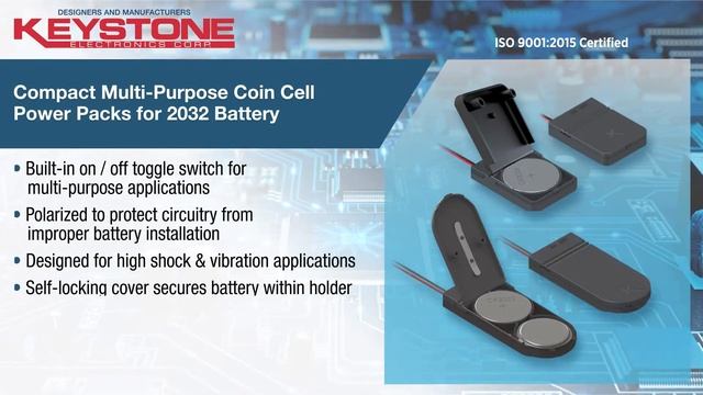 Keystone Electronics Coin Cell Battery Holders, Retainers and Contacts Video смотреть онлайн
