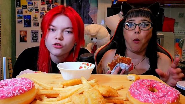 Мукбанг | Бургеры,Картошка фри и донаты пончики | Обжор Асмр смотреть онлайн