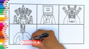Draw  TITAN TV Woman, Speakerman, Skibidi Toilet, All Super Boss, How to draw.