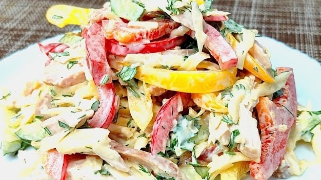 Салат для тех, кто худеет. Вкусная идея для ужина. смотреть онлайн