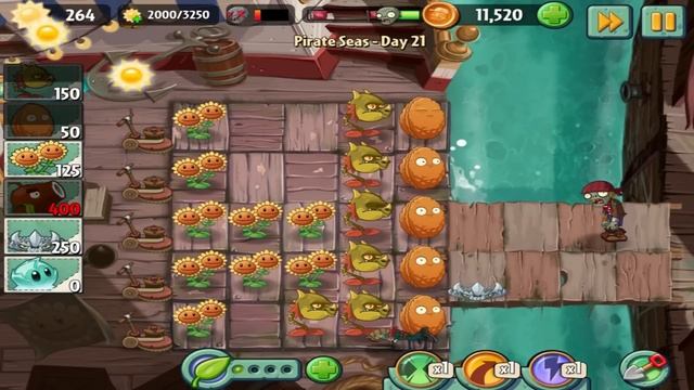 Plants vs Zombies 2 : Pirate Seas Day 21 Walkthrough смотреть онлайн