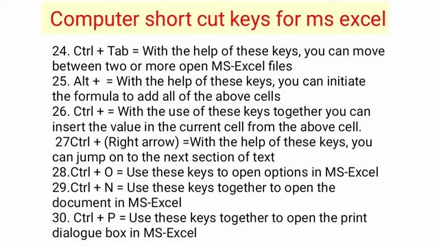 SHORT CUT KEYS FOR BASIC COMPUTER / MS WORD/POWER POINT /MICROSOFT WINDOWS/ EXCEL . MORE THAN 120 + смотреть онлайн