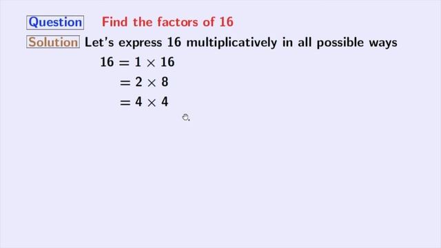 Factors of 16 | Prime factors of 16 | Total number of factors of 16 смотреть онлайн