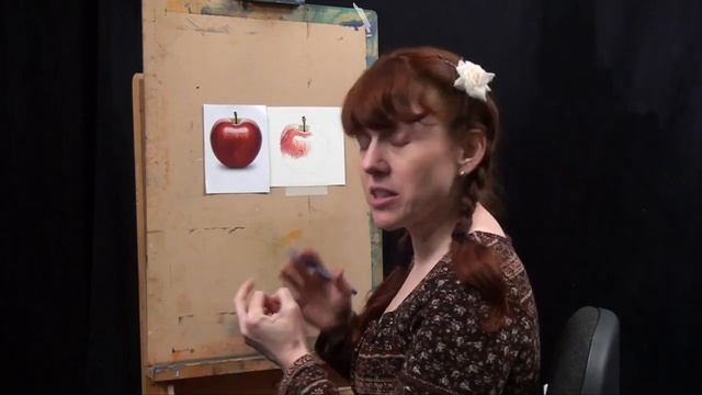 Coloured pencil textures course part 2 - red apple смотреть онлайн