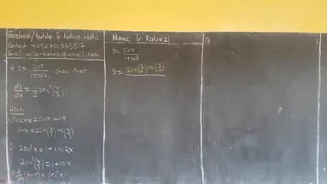 simple trick to handle: if y = ((sinx) / (1 + cosx)), show that.......#africastruggle. смотреть онлайн