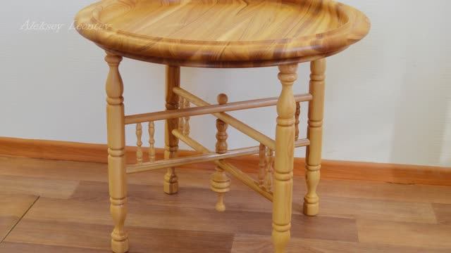 Складной стол - поднос. Токарная обработка / Making A Wooden Folding Table. Woodturning.