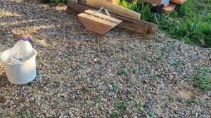 Деревянный навес из бруса для автомобиля с техническим помещением