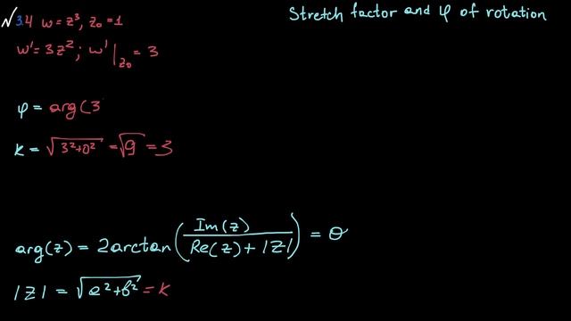 #3.4 w=z^3, z0=1 Stretch Factor and Angle of Rotation смотреть онлайн