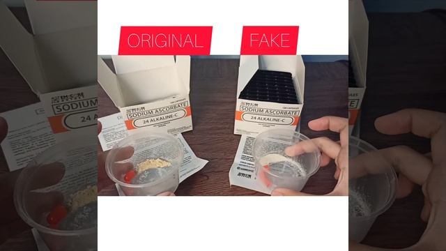 ORIGINAL VS.  FAKE Sodium Ascorbate (24 ALKALINE- C) From LAZADA