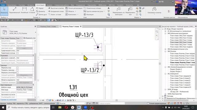 Проектирование электрики в Revit. Расставляем розетки на планах. Маркировка розеток, подключение. смотреть онлайн