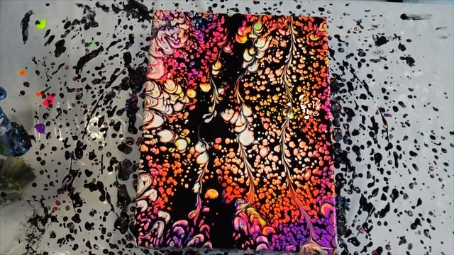 Create Stunning Neon Flowers with Easy Finger Dip Fluid Art Technique🌸🎨 смотреть онлайн