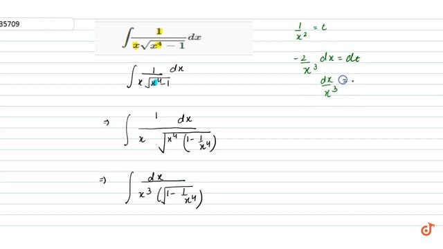`int1/(xsqrt(x^4-1))dx` смотреть онлайн