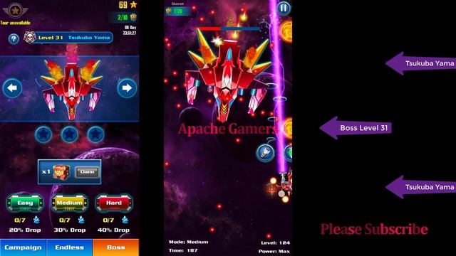 Galaxy Attack: Alien Shooter | Boss Level 31 | OLD Tsukuba Yama By Apache Gamers
