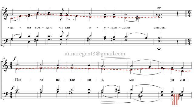 ПЛОТИЮ УСНУВ, Эксапостиларий Пасхи, муз. Ионафана - Альтовая партия смотреть онлайн